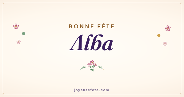 Image « Bonne fête Alba » au format large