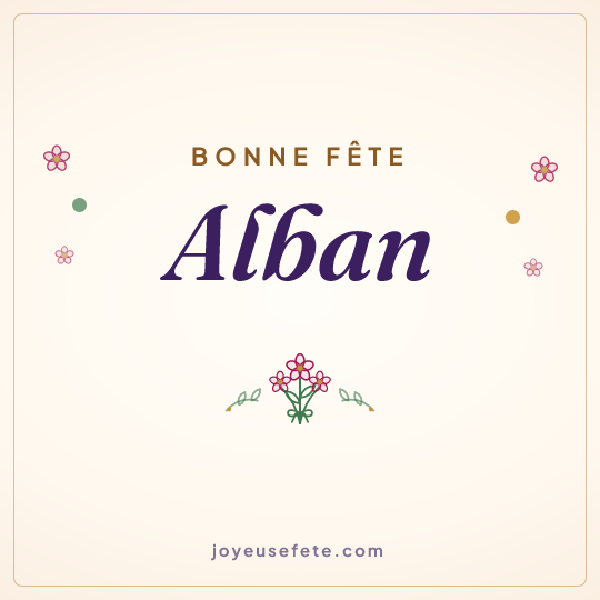 Image carrée « Bonne fête Alban » pour WhatsApp