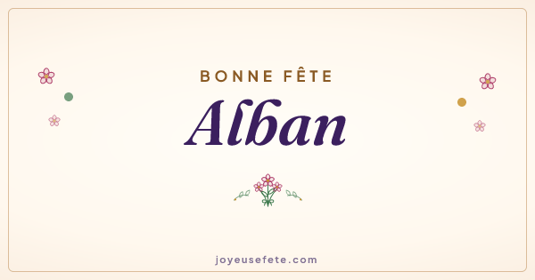 Image « Bonne fête Alban » au format large