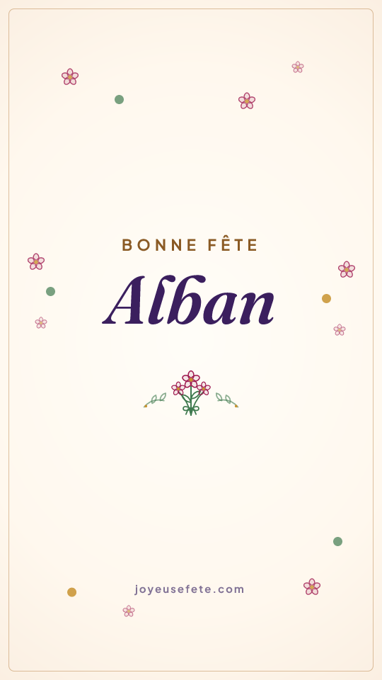 Image « Bonne fête Alban » au format story
