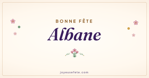 Image « Bonne fête Albane » au format large