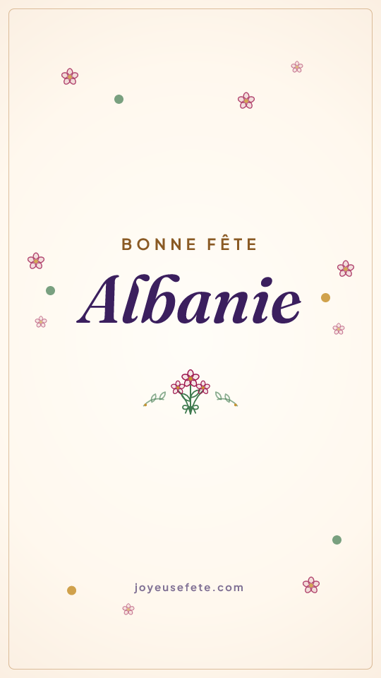 Image « Bonne fête Albanie » au format story