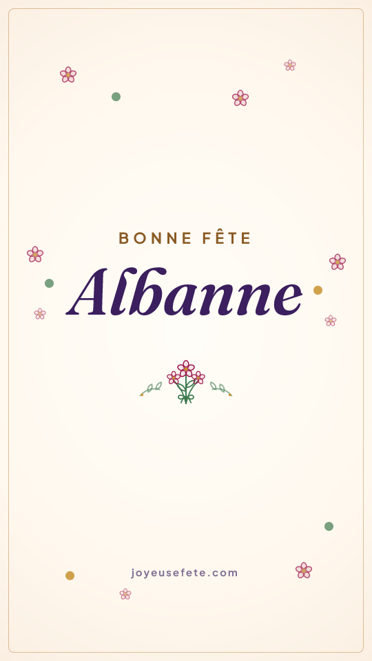 Image « Bonne fête Albanne » au format story
