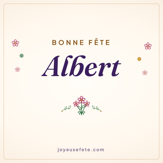 Image carrée « Bonne fête Albert » pour WhatsApp
