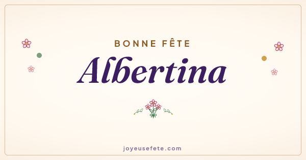 Image « Bonne fête Albertina » au format large