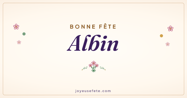 Image « Bonne fête Albin » au format large