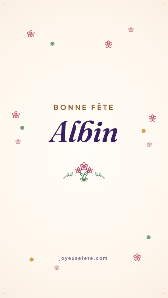 Image « Bonne fête Albin » au format story