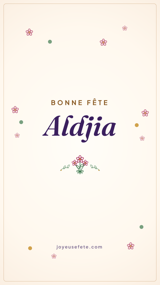 Image « Bonne fête Aldjia » au format story