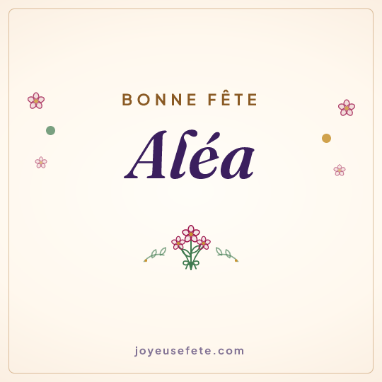 Image carrée « Bonne fête Aléa » pour WhatsApp