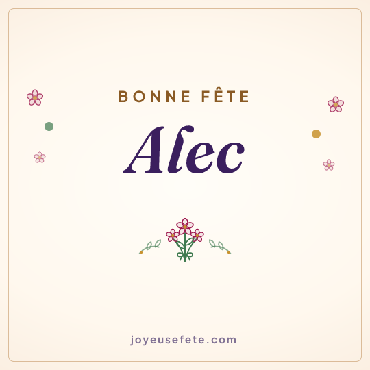 Image carrée « Bonne fête Alec » pour WhatsApp