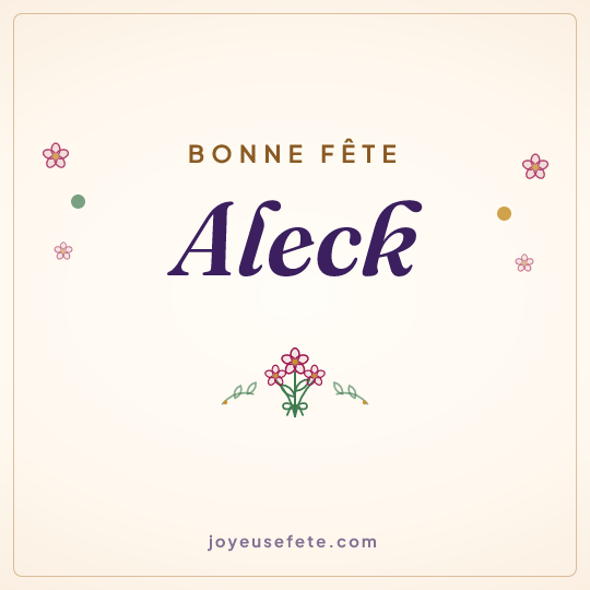 Image carrée « Bonne fête Aleck » pour WhatsApp