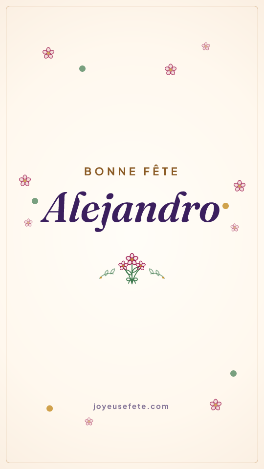 Image « Bonne fête Alejandro » au format story