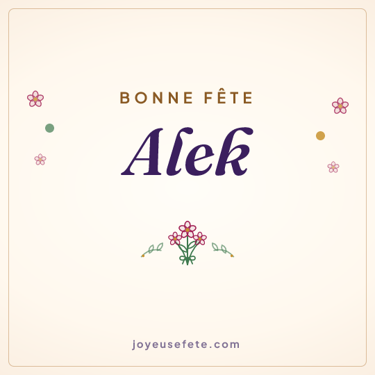 Image carrée « Bonne fête Alek » pour WhatsApp