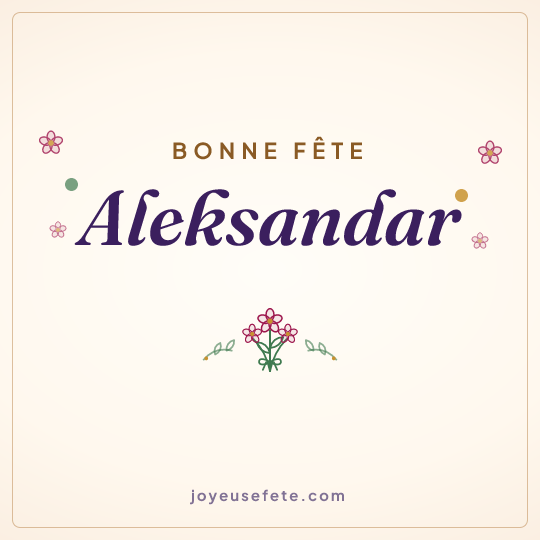 Image carrée « Bonne fête Aleksandar » pour WhatsApp