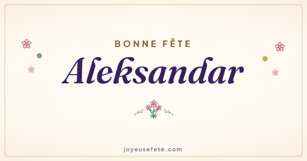 Image « Bonne fête Aleksandar » au format large