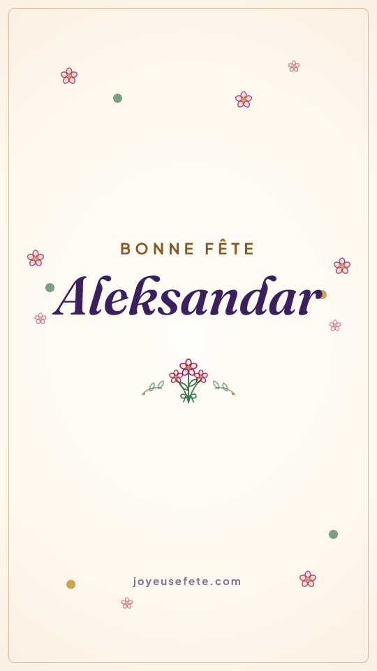 Image « Bonne fête Aleksandar » au format story