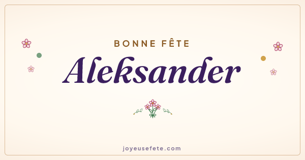 Image « Bonne fête Aleksander » au format large