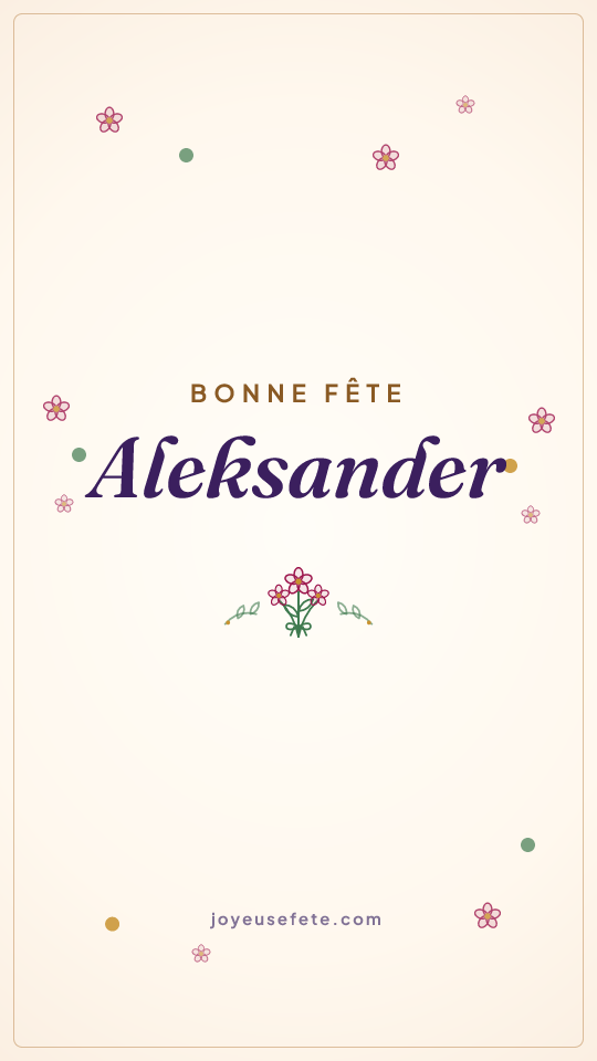 Image « Bonne fête Aleksander » au format story