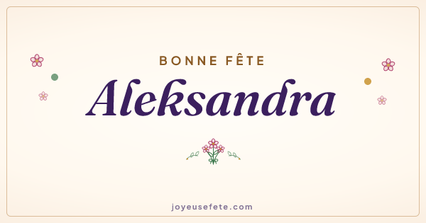 Image « Bonne fête Aleksandra » au format large