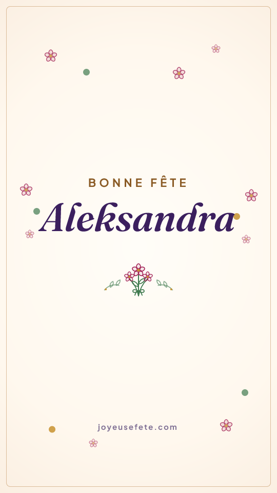 Image « Bonne fête Aleksandra » au format story