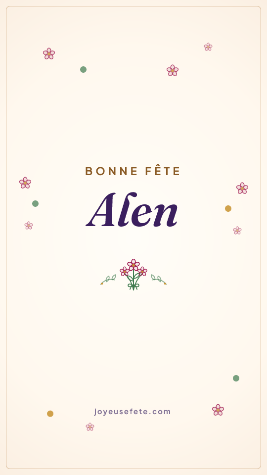 Image « Bonne fête Alen » au format story