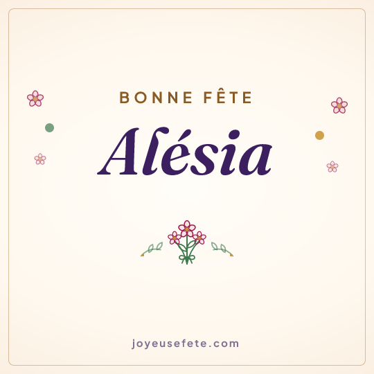 Image carrée « Bonne fête Alésia » pour WhatsApp