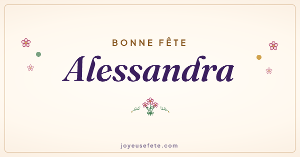 Image « Bonne fête Alessandra » au format large