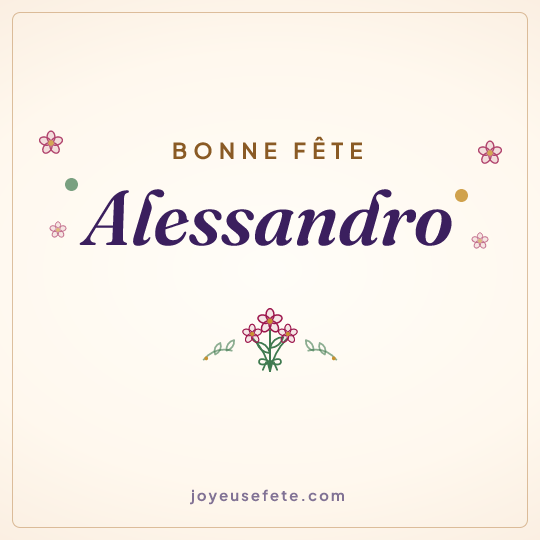 Image carrée « Bonne fête Alessandro » pour WhatsApp