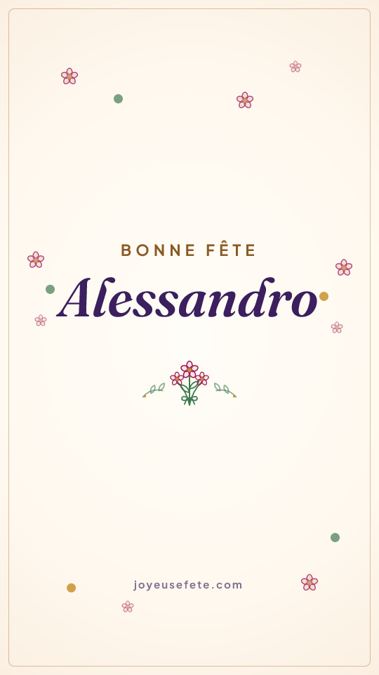 Image « Bonne fête Alessandro » au format story