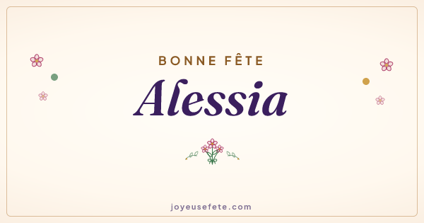 Image « Bonne fête Alessia » au format large