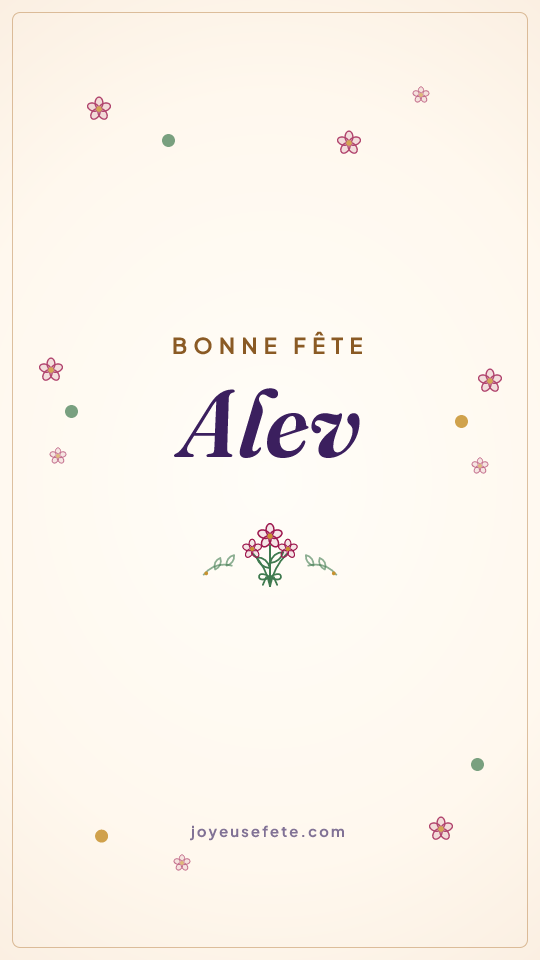 Image « Bonne fête Alev » au format story