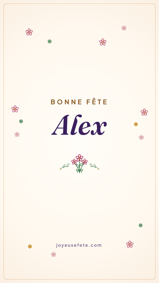 Image « Bonne fête Alex » au format story