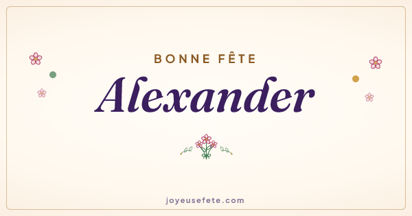 Image « Bonne fête Alexander » au format large