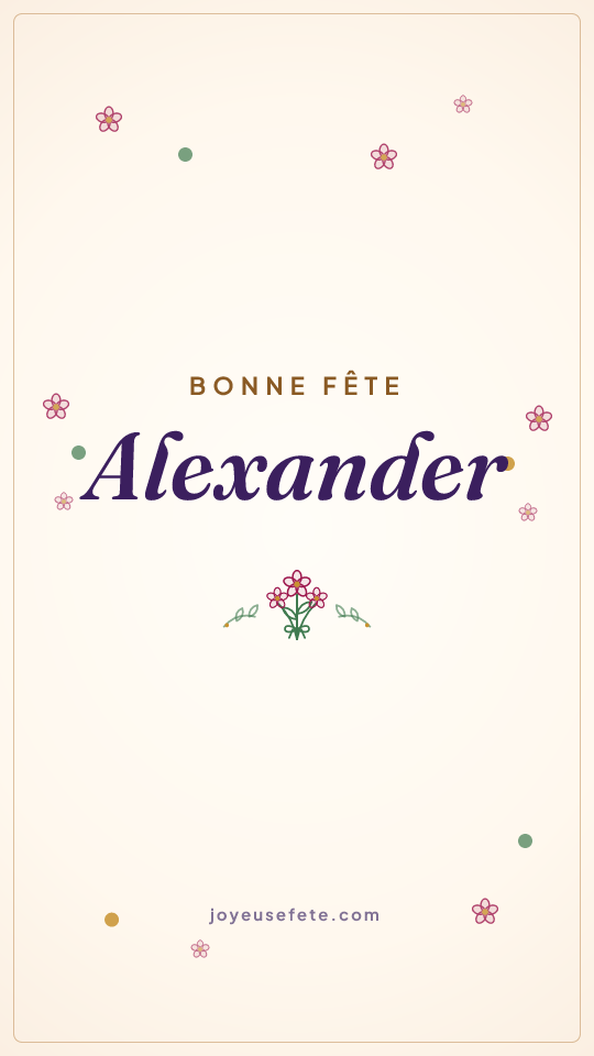 Image « Bonne fête Alexander » au format story