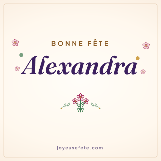 Image carrée « Bonne fête Alexandra » pour WhatsApp
