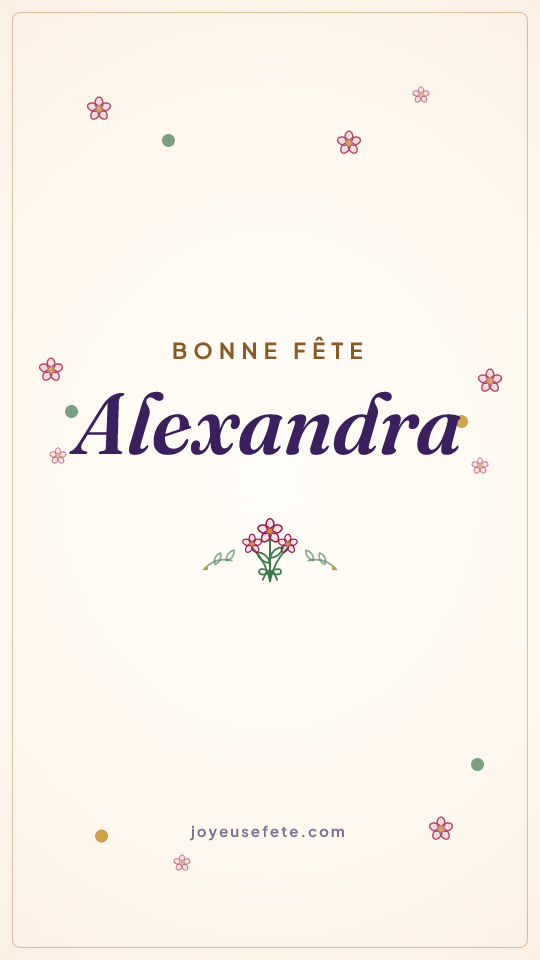 Image « Bonne fête Alexandra » au format story
