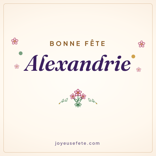 Image carrée « Bonne fête Alexandrie » pour WhatsApp