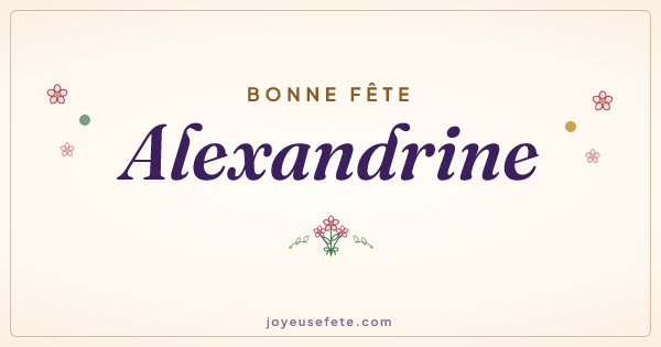 Image « Bonne fête Alexandrine » au format large