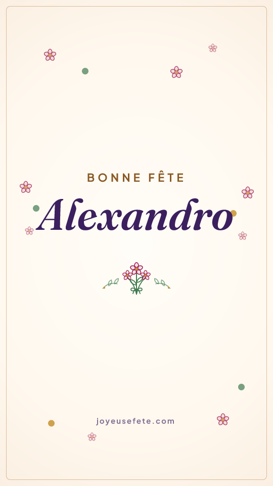 Image « Bonne fête Alexandro » au format story