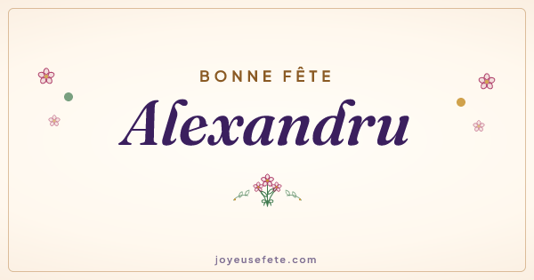 Image « Bonne fête Alexandru » au format large