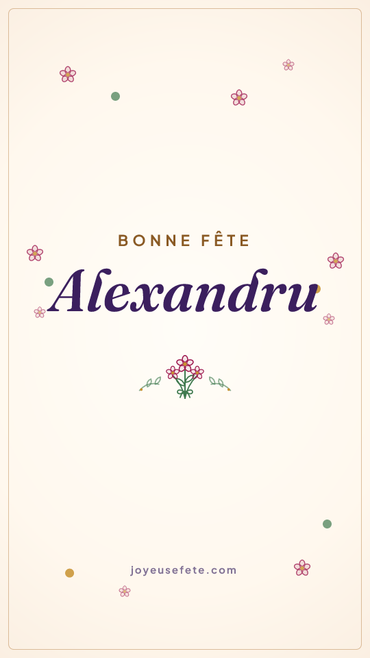 Image « Bonne fête Alexandru » au format story