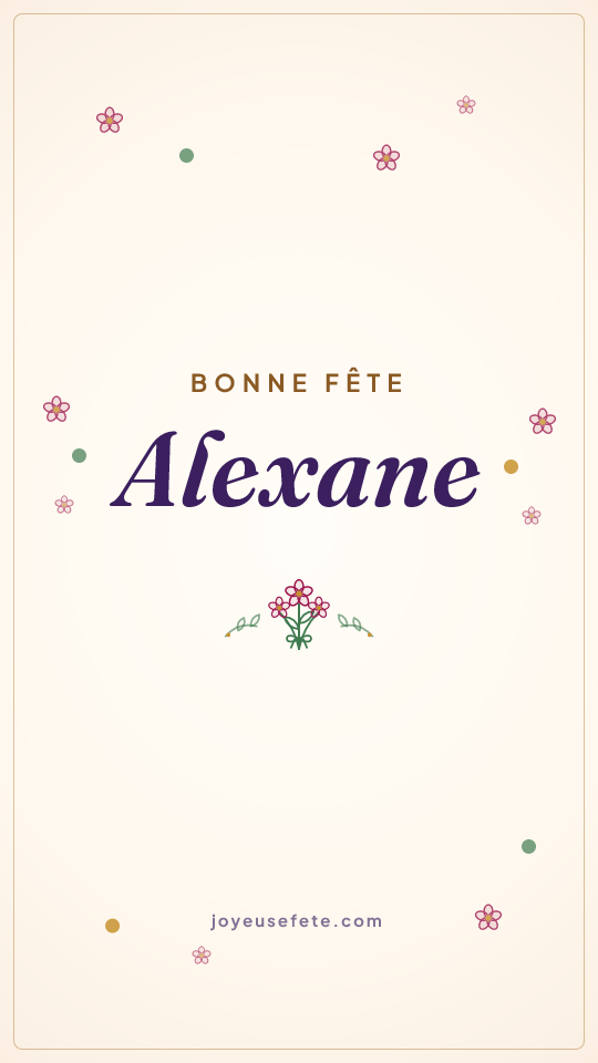 Image « Bonne fête Alexane » au format story