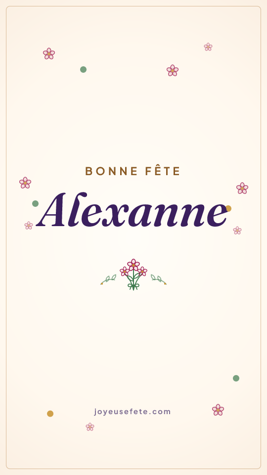 Image « Bonne fête Alexanne » au format story