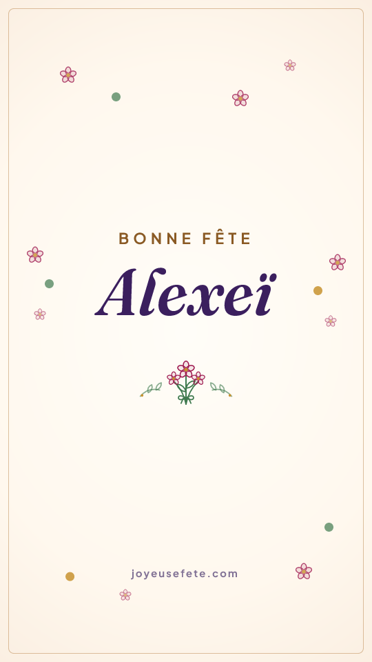 Image « Bonne fête Alexeï » au format story