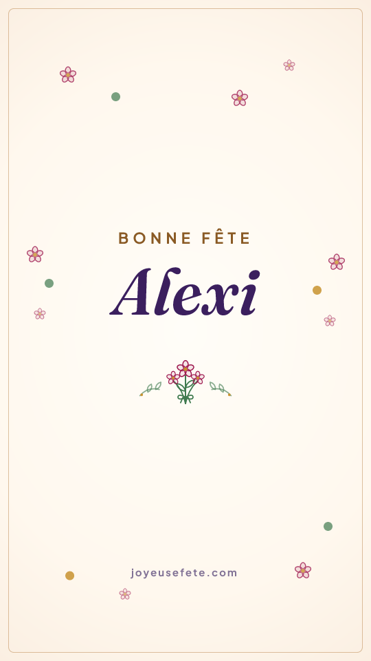 Image « Bonne fête Alexi » au format story