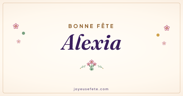 Image « Bonne fête Alexia » au format large