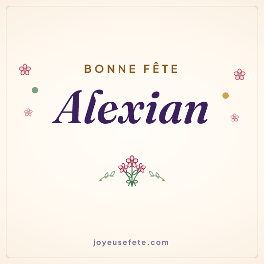 Image carrée « Bonne fête Alexian » pour WhatsApp