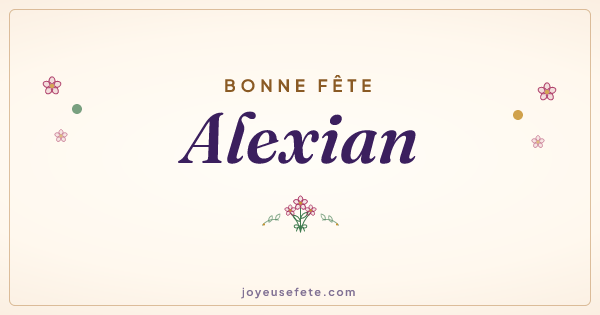 Image « Bonne fête Alexian » au format large