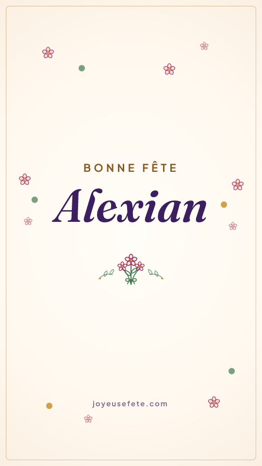 Image « Bonne fête Alexian » au format story