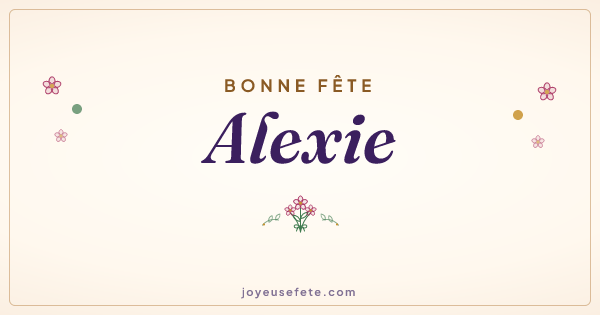 Image « Bonne fête Alexie » au format large